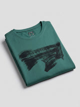 Men T-Shirt Graphic Green Regular Fit