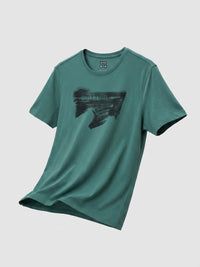Men T-Shirt Graphic Green Regular Fit