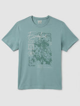 Men T-Shirt Graphic Green Regular Fit