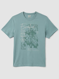 Men T-Shirt Graphic Green Regular Fit