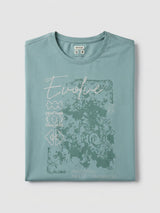 Men T-Shirt Graphic Green Regular Fit