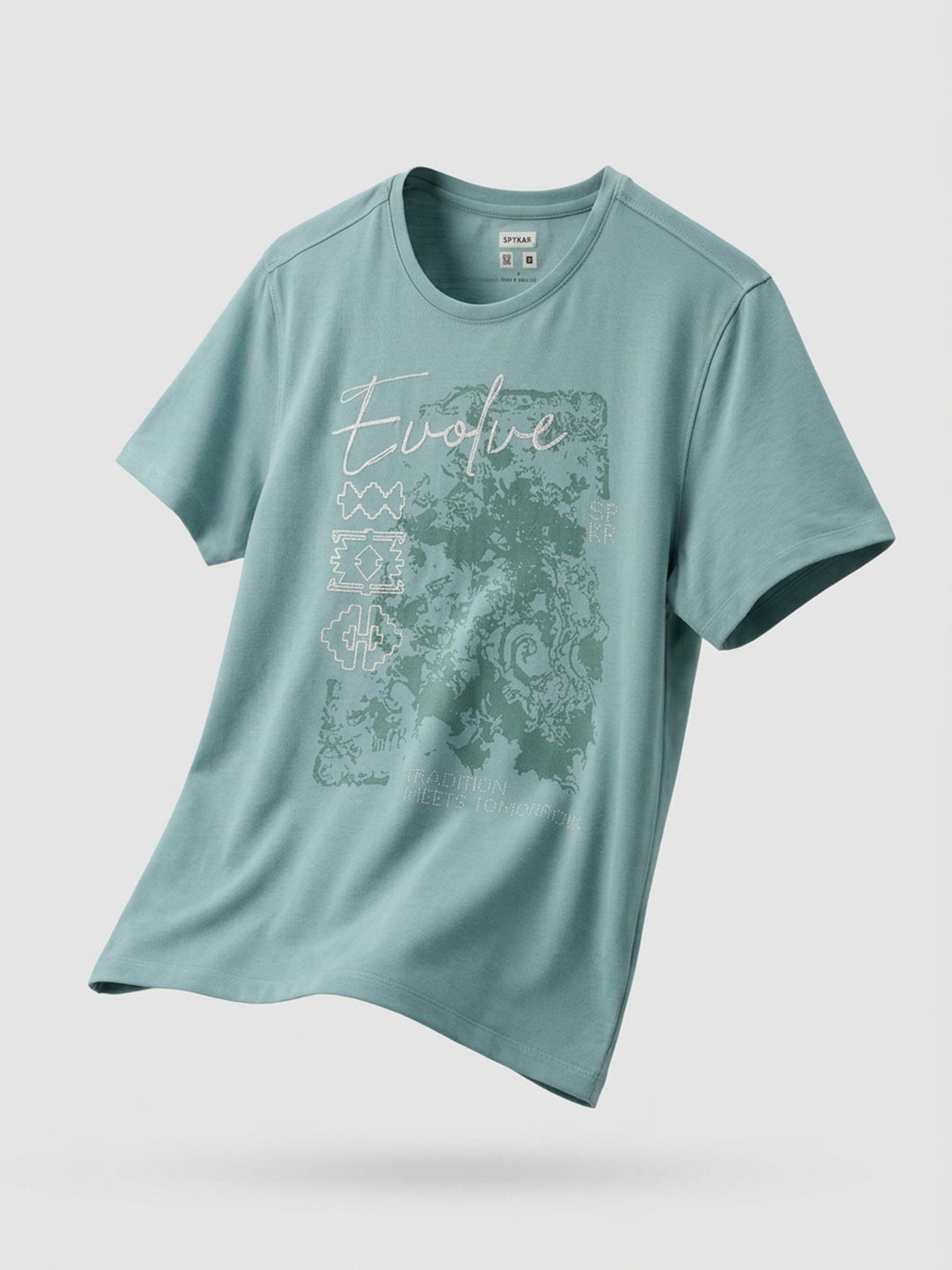 Men T-Shirt Graphic Green Regular Fit