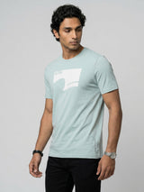 Men T-Shirt Graphic Green Regular Fit