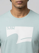 Men T-Shirt Graphic Green Regular Fit