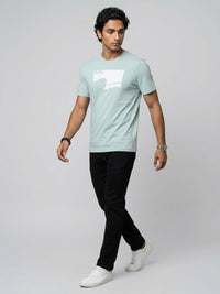 Men T-Shirt Graphic Green Regular Fit