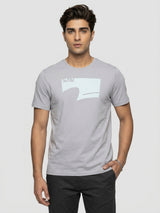 Men T-Shirt Graphic Grey Regular Fit
