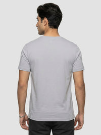 Men T-Shirt Graphic Grey Regular Fit