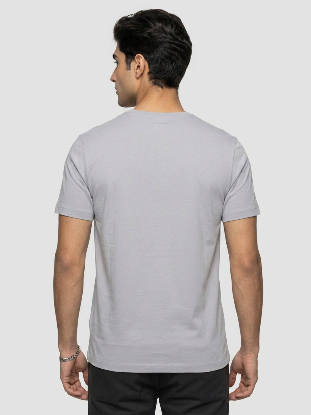 Men T-Shirt Graphic Grey Regular Fit