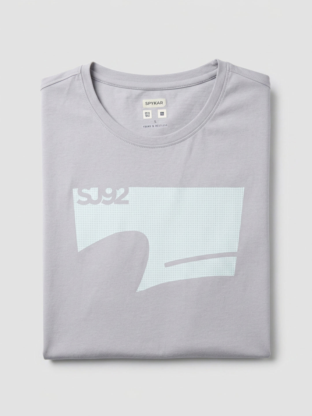 Men T-Shirt Graphic Grey Regular Fit