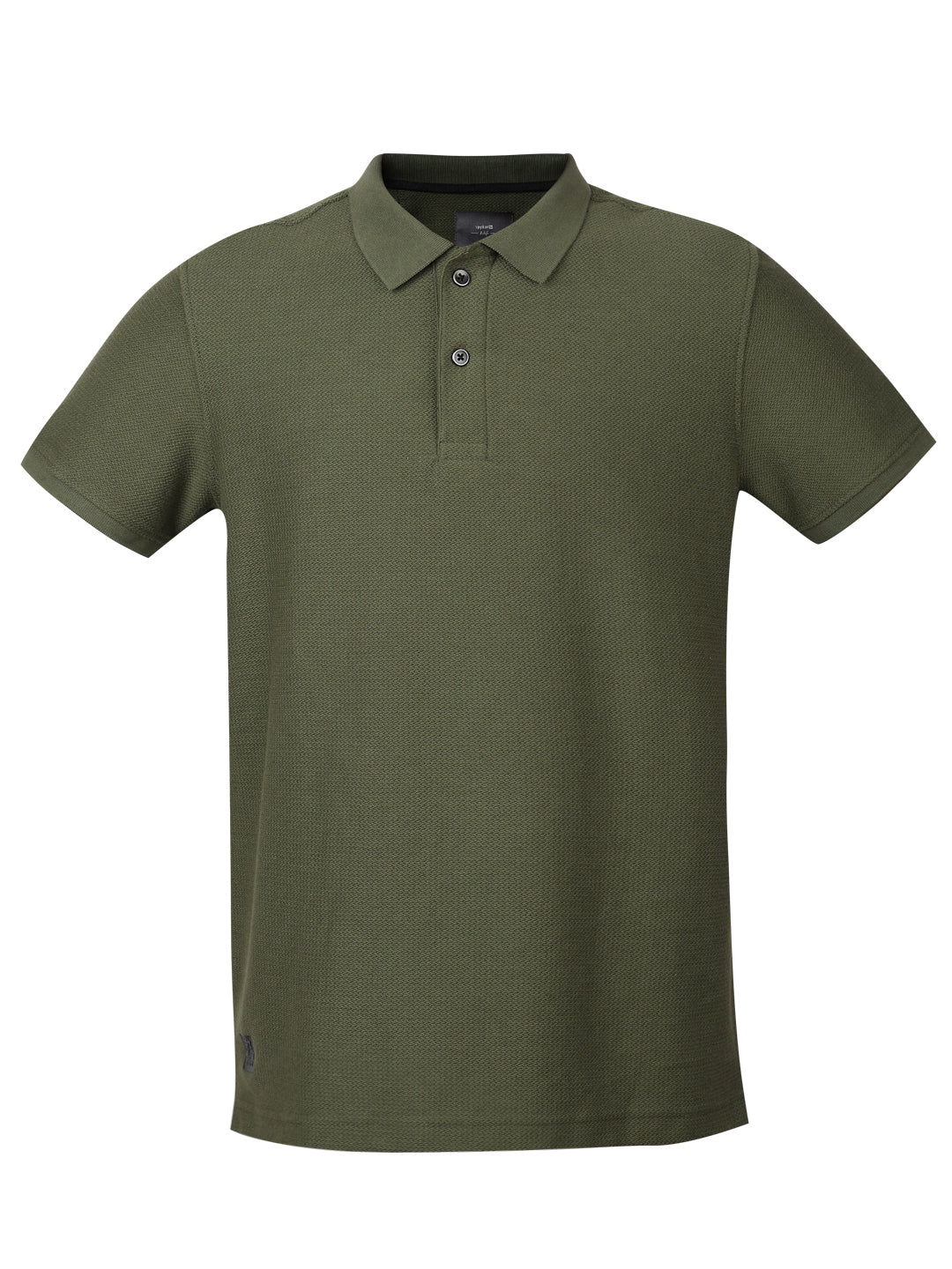 Spykar Slim Fit Solid Polo Collar Green T-Shirt For Men