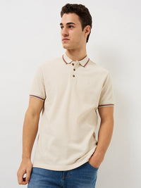 Men T-Shirt Solid White Slim Fit