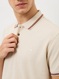 Men T-Shirt Solid White Slim Fit
