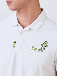 Men T-Shirt White Solid Slim Fit