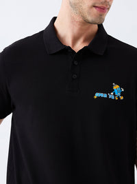 Men T-Shirt Black Solid Slim Fit