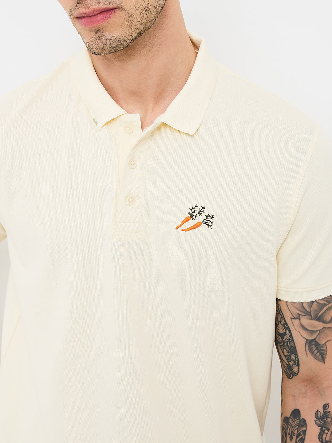 Spykar White Slim Fit Solid Half Sleeve T-Shirt For Men