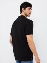 Men T-Shirt Black Slim Fit