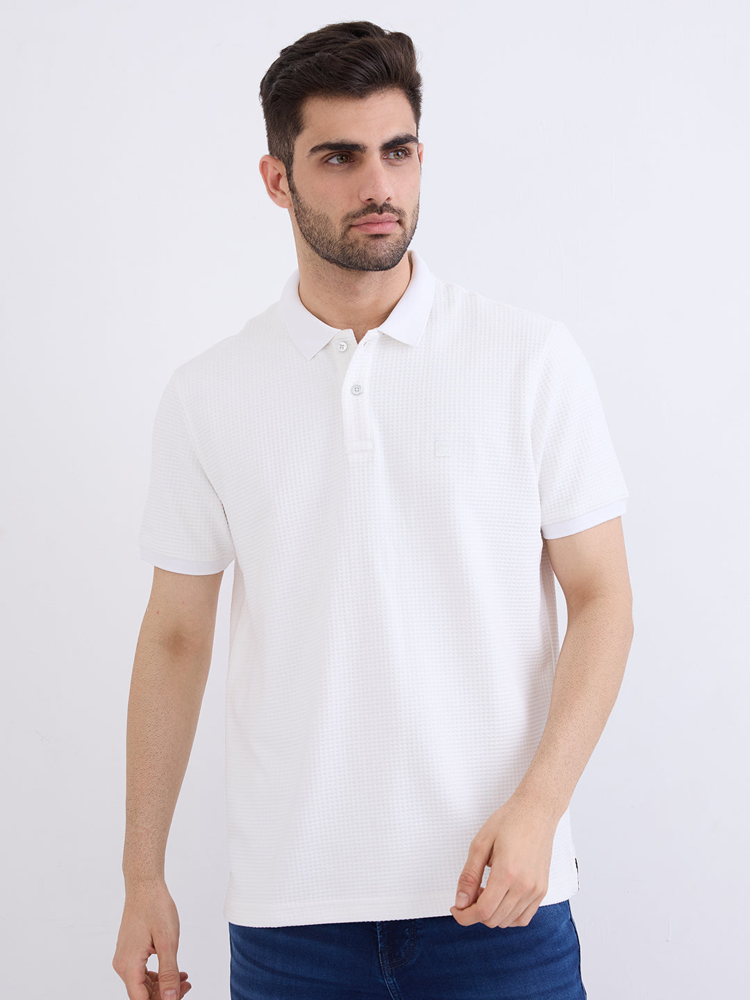 Men T-Shirt White Slim Fit