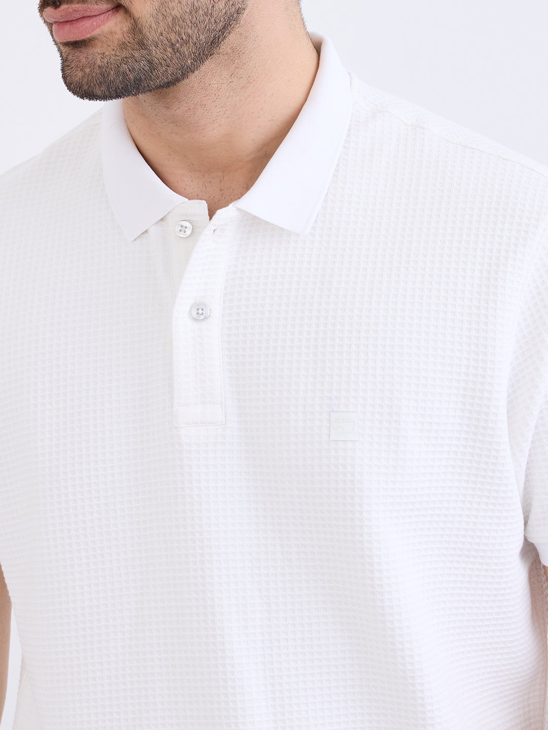 Spykar White Slim Fit Casual T-Shirt For Men
