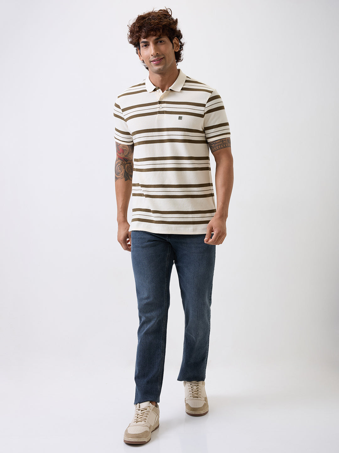 Spykar Green Slim Fit Casual T-Shirt For Men