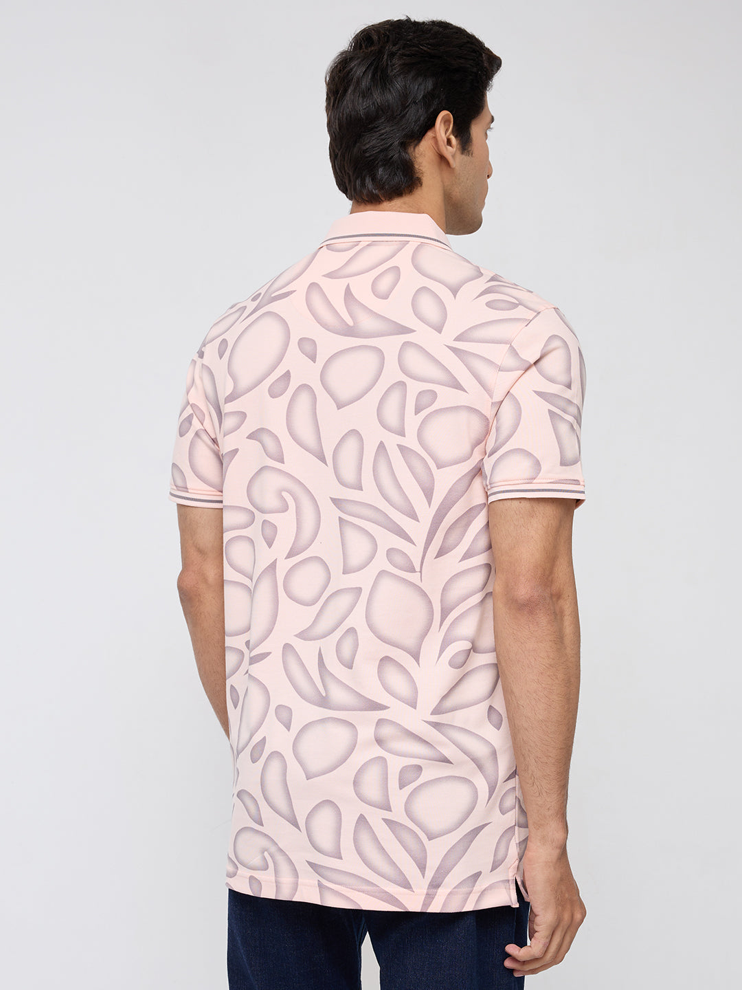 Men T-Shirt Print Pink Regular Fit