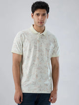Men T-Shirt Print Pink Regular Fit
