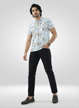 Men T-Shirt Print Grey Regular Fit