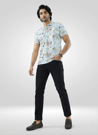 Men T-Shirt Print Grey Regular Fit