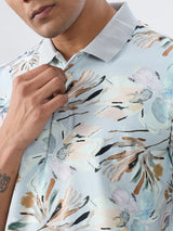 Men T-Shirt Print Grey Regular Fit