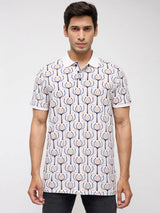 Men T-Shirt Print Grey Regular Fit