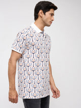 Men T-Shirt Print Grey Regular Fit