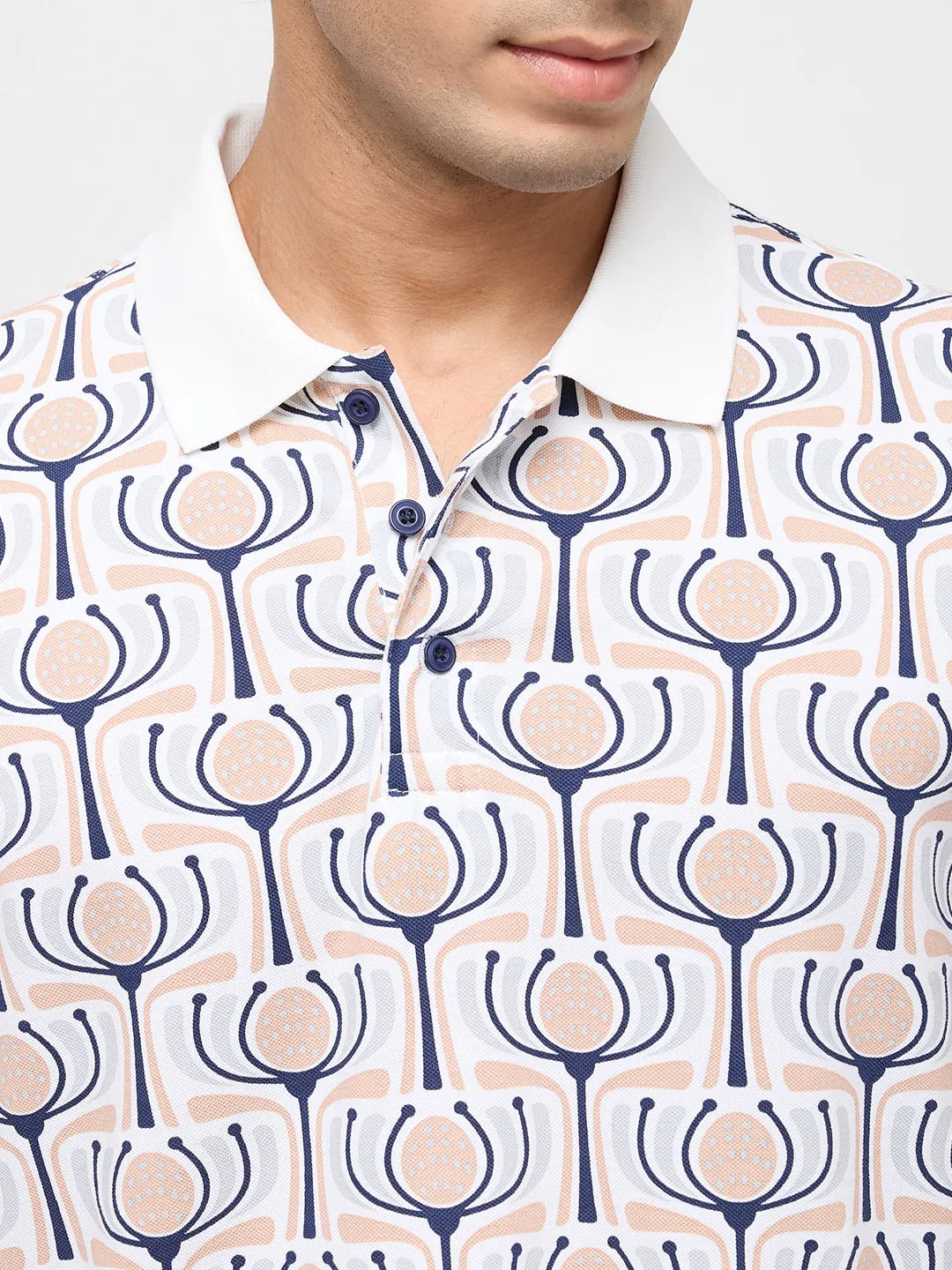 Men T-Shirt Print Grey Regular Fit