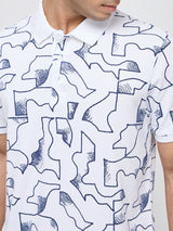 Men T-Shirt Print White Regular Fit