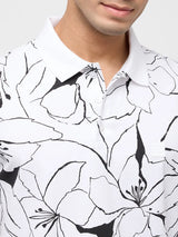Men T-Shirt Print White Regular Fit