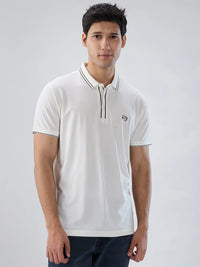 Men T-Shirt Solid White Regular Fit