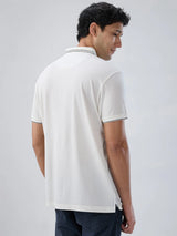 Men T-Shirt Solid White Regular Fit