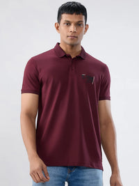 Men T-Shirt Solid Red Regular Fit