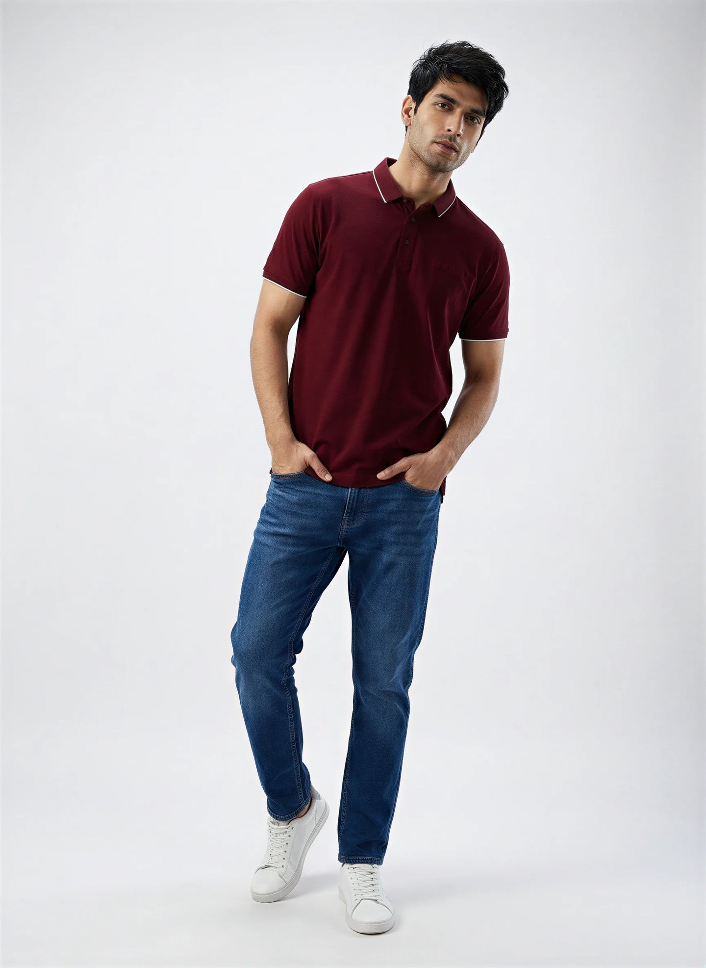 Men T-Shirt Solid Red Regular Fit