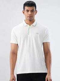 Men T-Shirt Solid White Regular Fit