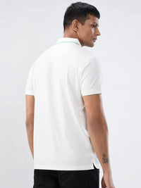 Men T-Shirt Solid White Regular Fit