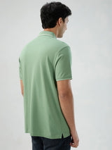 Men T-Shirt Solid Green Regular Fit