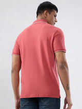Men T-Shirt Solid Red Regular Fit