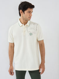 Men T-Shirt Solid White Regular Fit
