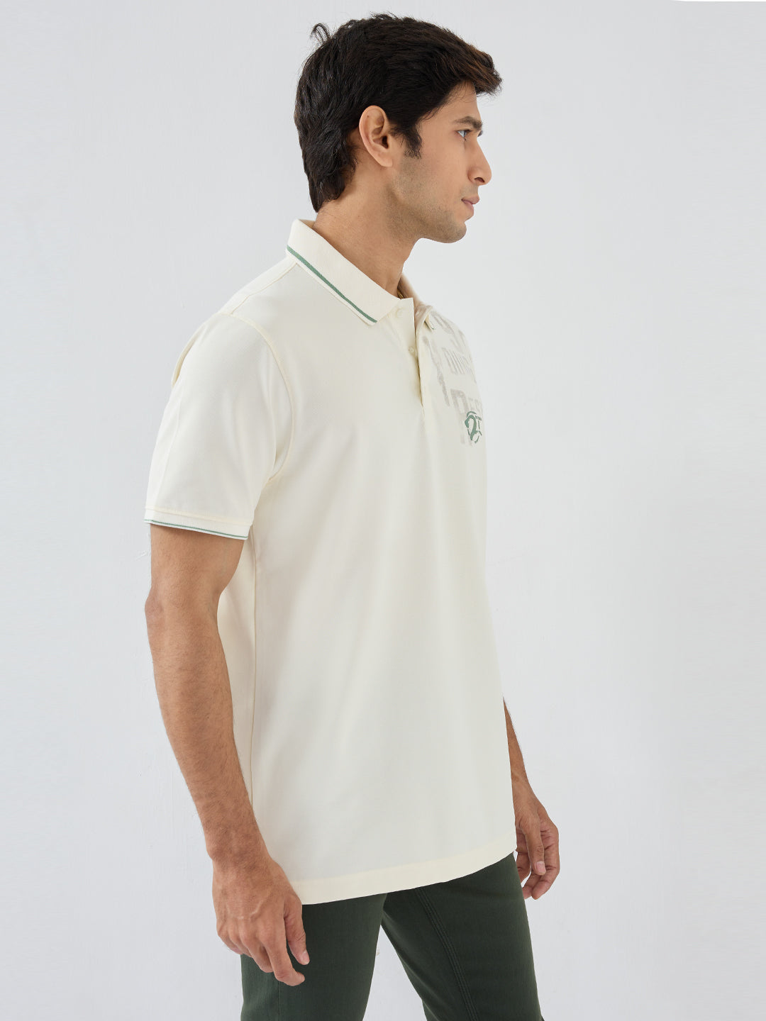 Men T-Shirt Solid White Regular Fit