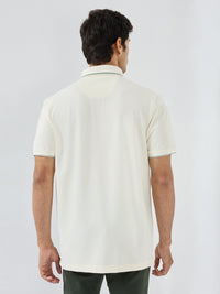 Men T-Shirt Solid White Regular Fit