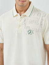 Men T-Shirt Solid White Regular Fit