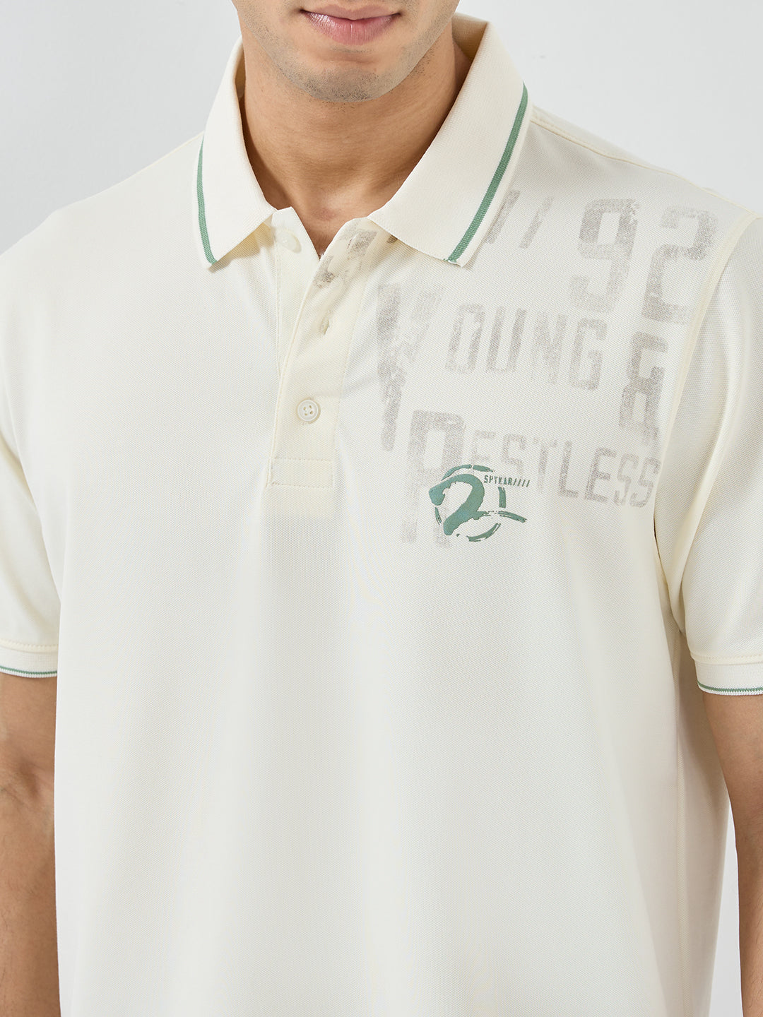 Men T-Shirt Solid White Regular Fit