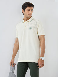 Men T-Shirt Solid White Regular Fit