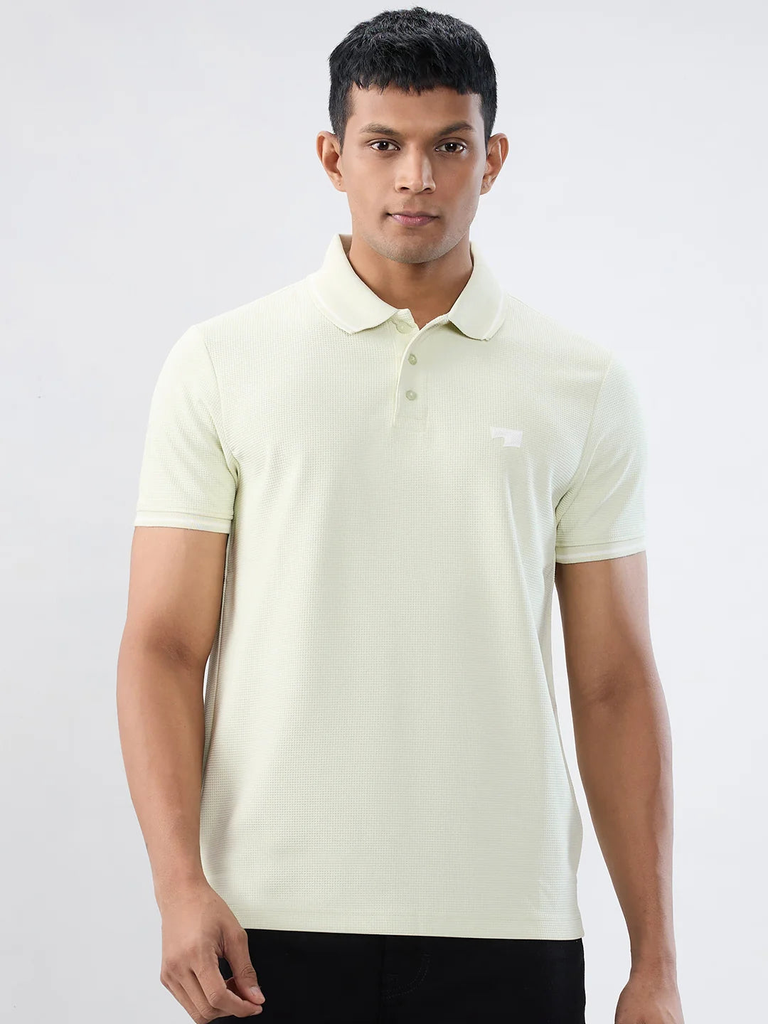 Men T-Shirt Solid Green Regular Fit