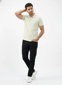 Men T-Shirt Solid Green Regular Fit