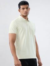 Men T-Shirt Solid Green Regular Fit